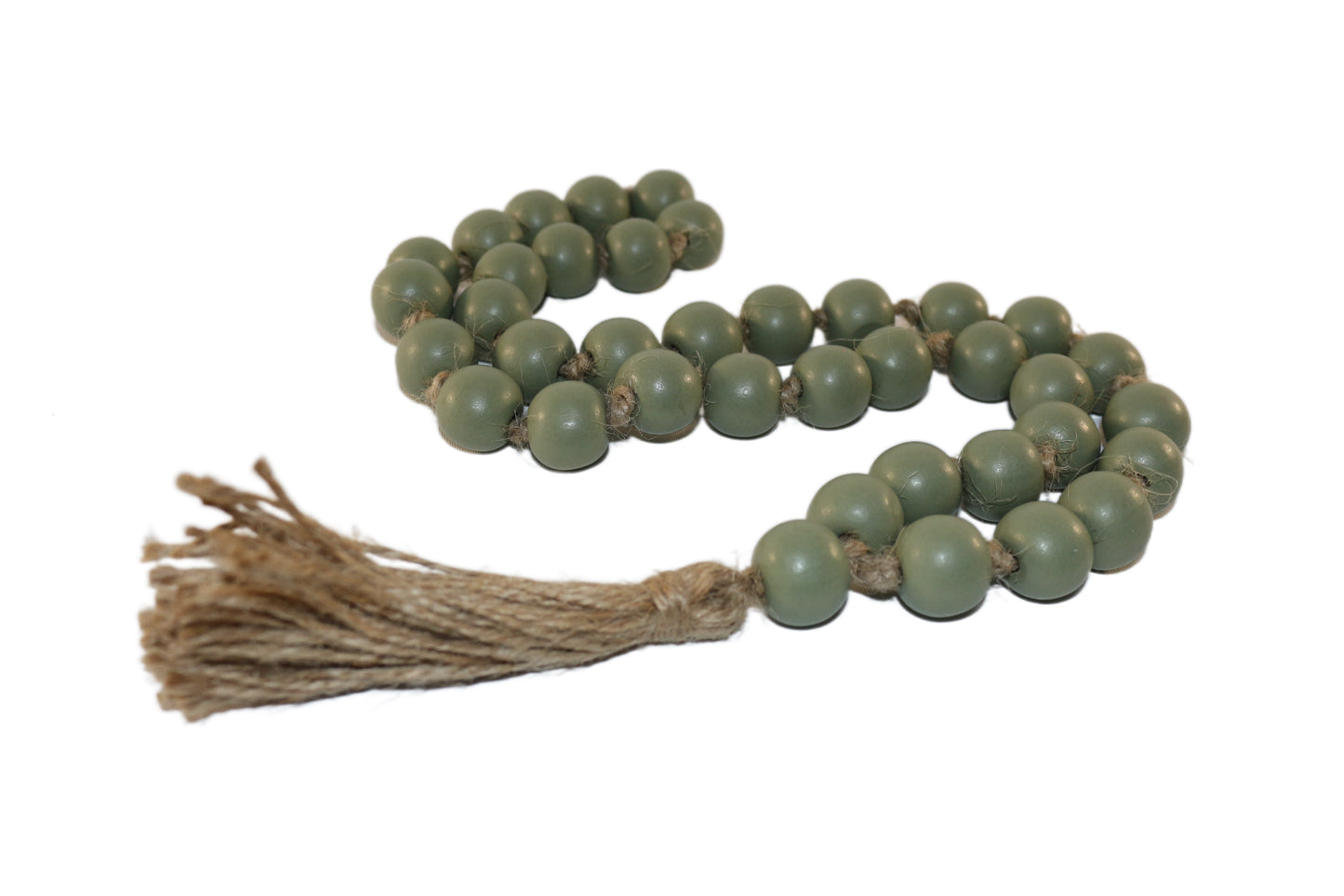 Bead Garland with Tassels Sage