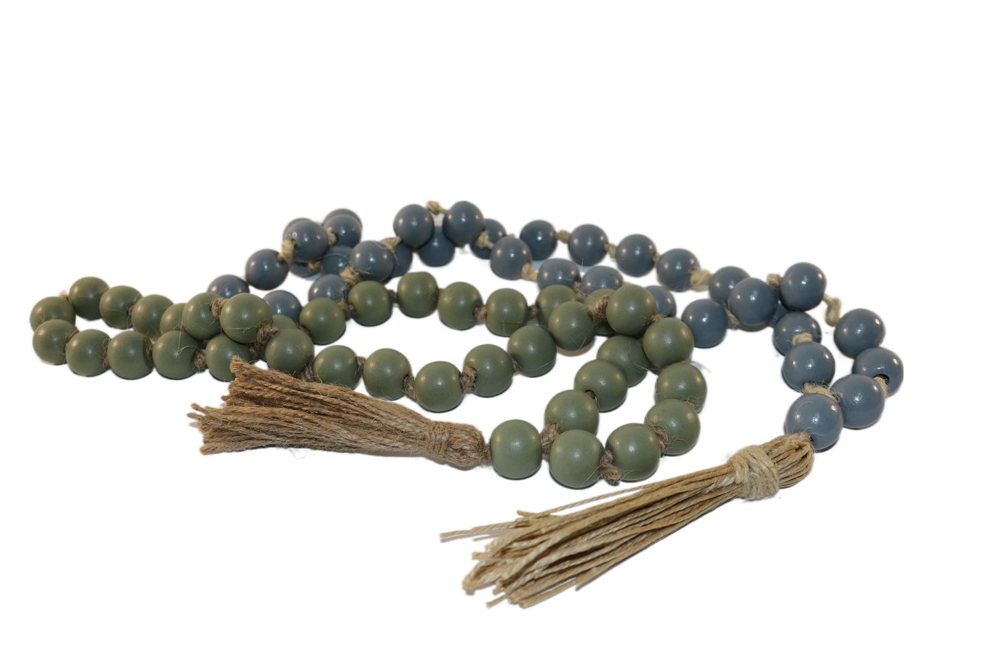 Bead Garland with Tassels Sage