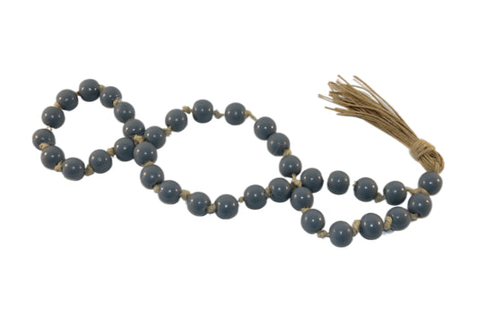 Bead Garland with Tassels Grey