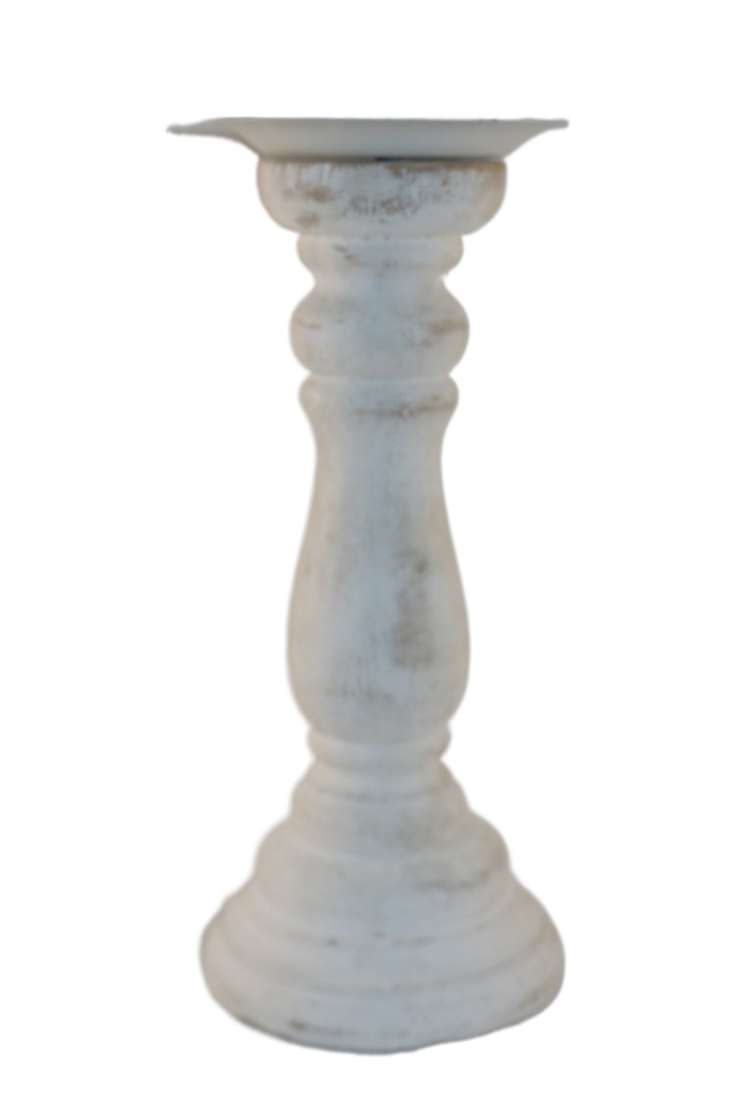 Candleholder Wood White Wash