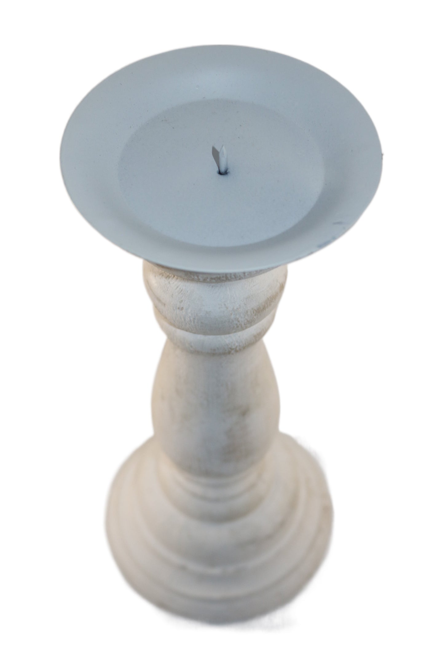 Candleholder Wood White Wash