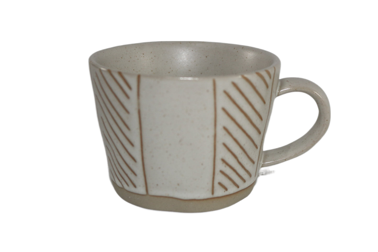 Coffee Mug Ceramic Beige Lines