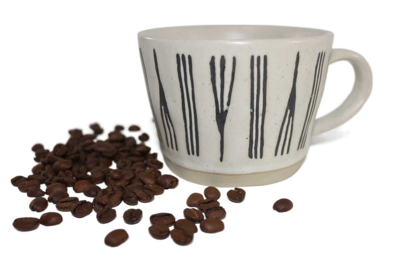 Coffee Mug Ceramic Black Lines