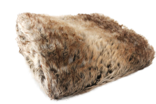 Fur Throw Rug Brown