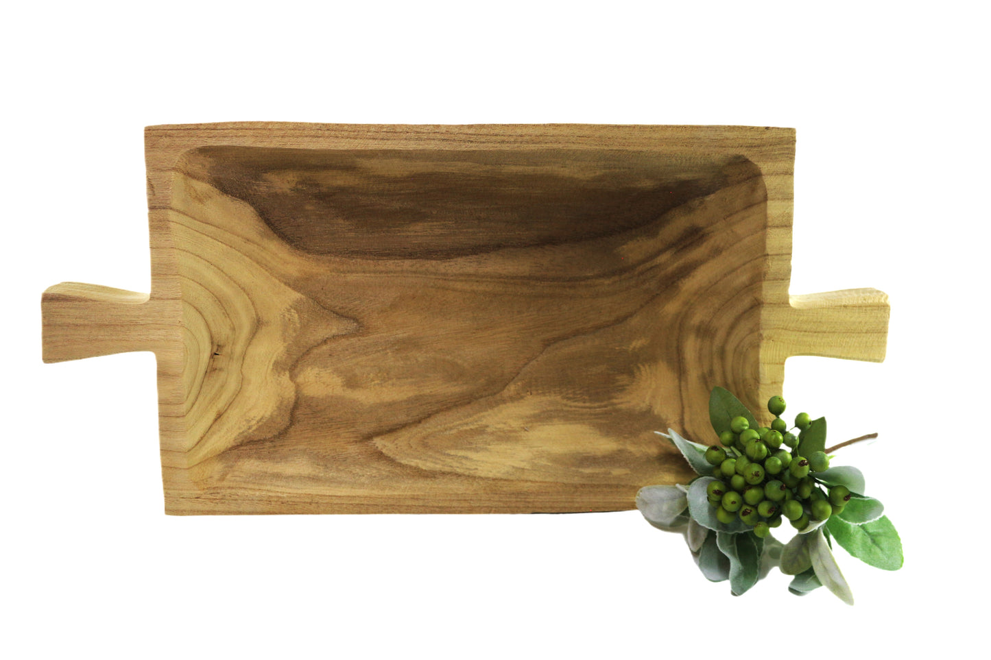 Dough bowl with handles. Paulownia wood. Large