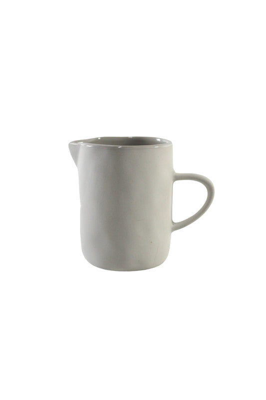 Flax milk jug with handle. White