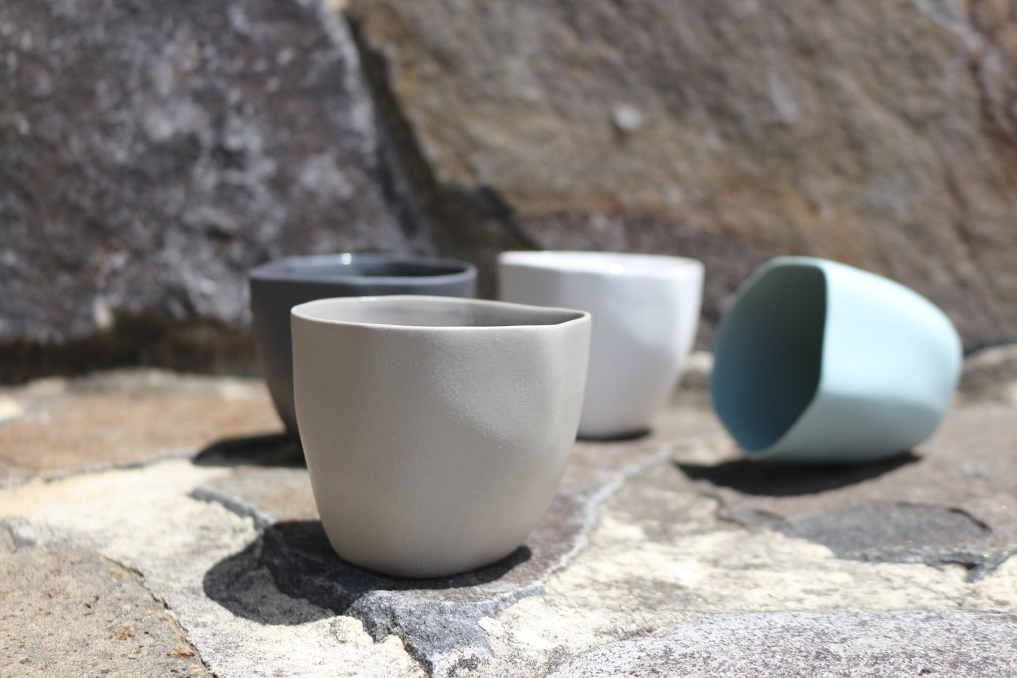 Flax tea cup. Grey