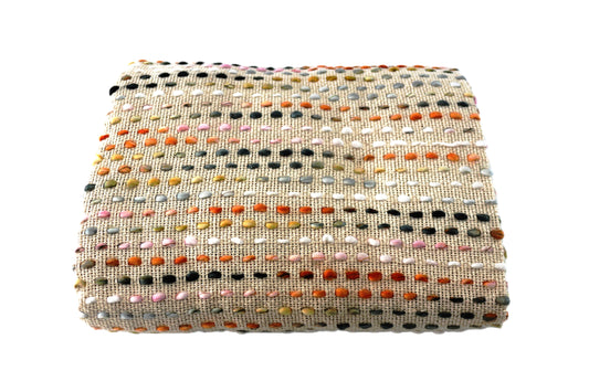 Throw Rug Multi Colour Cotton with Tassels