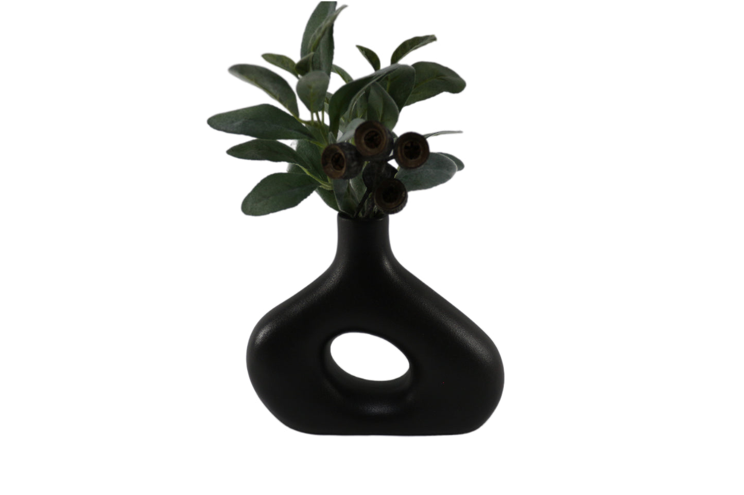 Nordic Ceramic Vase Black Centre Hole