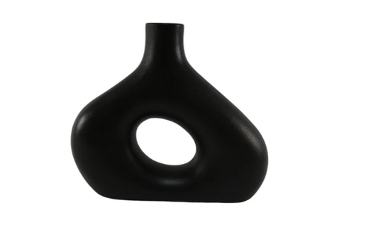 Nordic Ceramic Vase Black Centre Hole