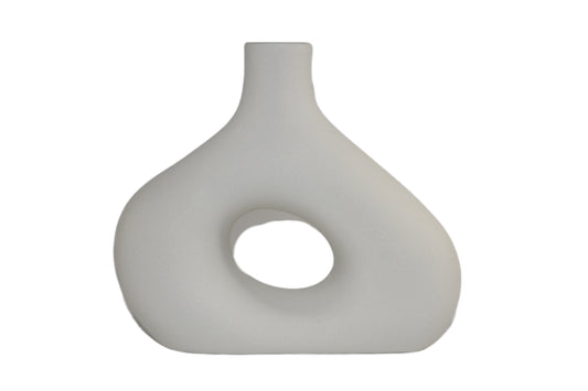 Nordic Ceramic Vase White Centre Hole