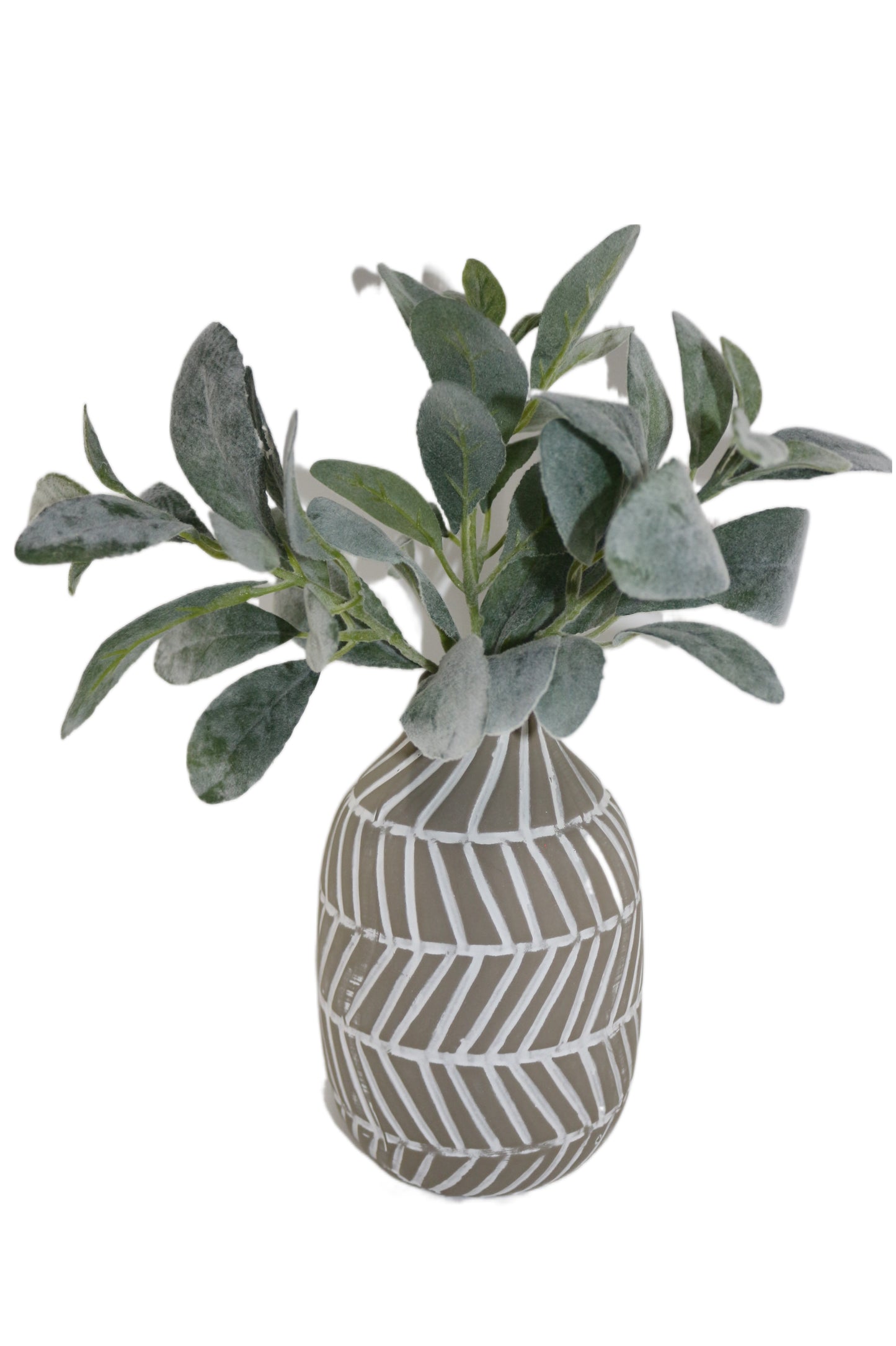 Vase Porcelain Grey with White Lines