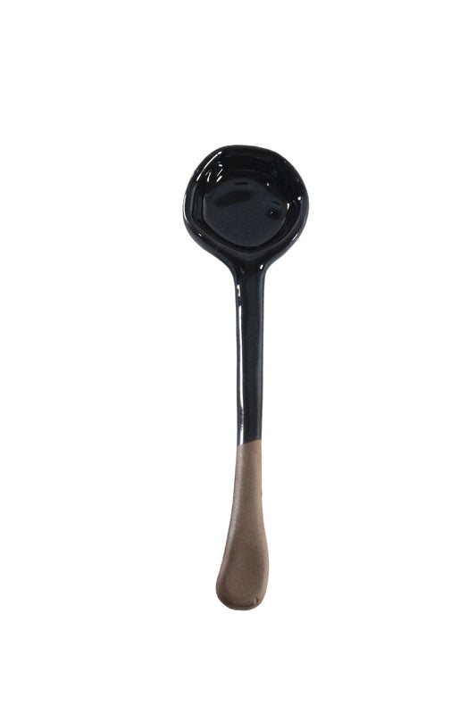 Spoon handmade and hand glazed Black